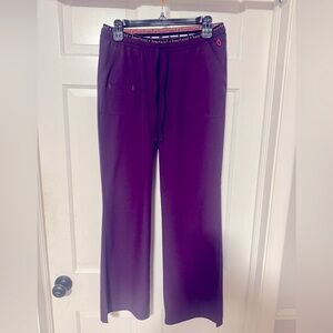 Heart & Soul Purple Drawstring Scrub Pants